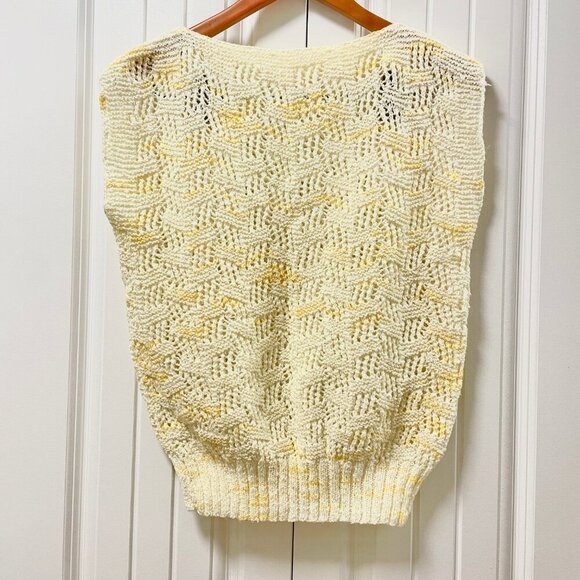Vintage Handmade Popcorn Sweater Vest - Cream - Picture 4 of 14